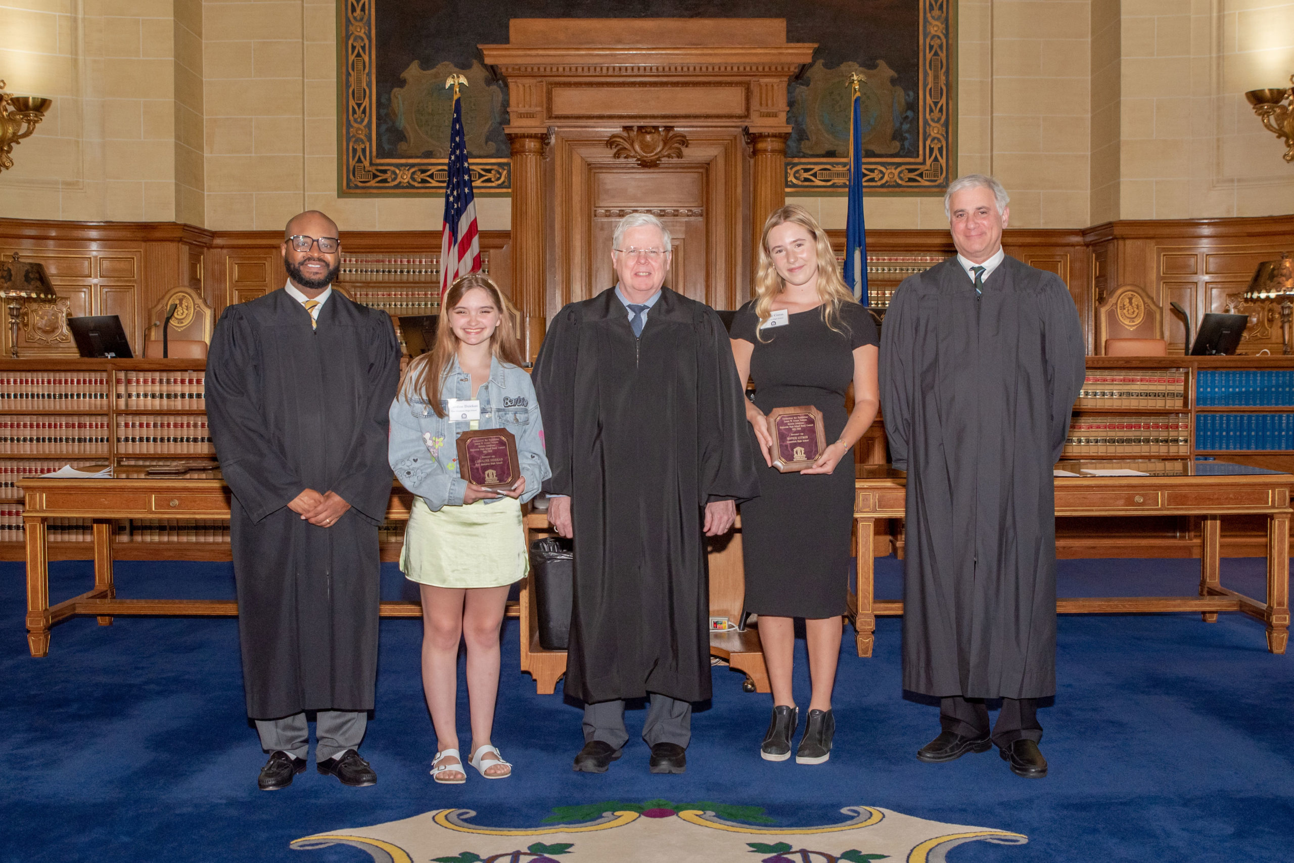 2022 Essay Awards Photo of Winners and Justices (3)